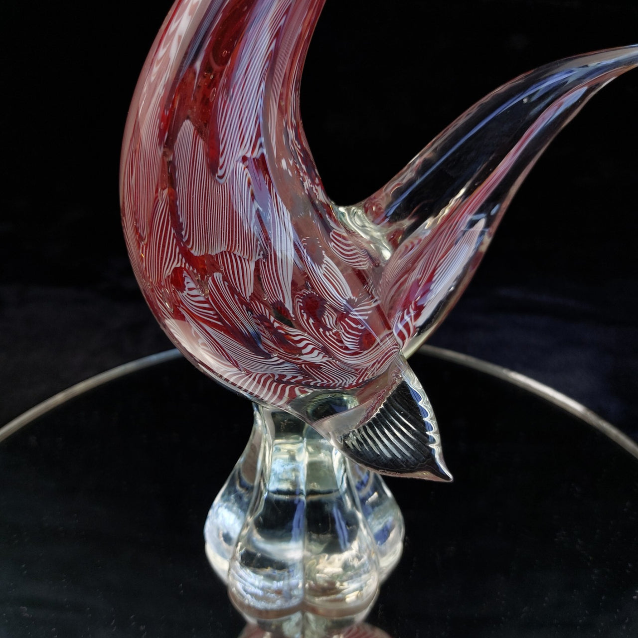 Murano Rooster Glass Pink Filigrana Art Hand Blown 1kg 10" Italian home decor7