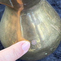 Thumbnail for Brass Antique Tankard or Pouring Vessel w Hinged Lid gold brass victorin pitcher18