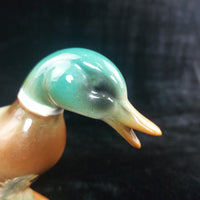 Thumbnail for Vintage Porcelain Duck Good Figurine Mallard Green Head Glazed Ceramic Tall 5
