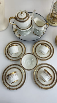 Thumbnail for Stunning Antique Cauldon & Aynsley 27pc Tea Set c.1910 | Edwardian Gilt & Black3