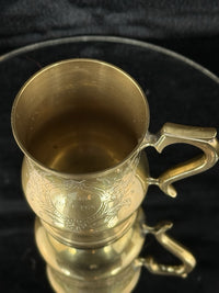 Thumbnail for Evans Brass Commemorative Mug 1950–1975 – 5” Engraved Floral Cup Trophy J&E3