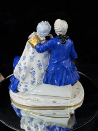 Thumbnail for German Antique Porcelain Figurine: Rococo Couple at Tea by Scheibe-Alsbach 18th14