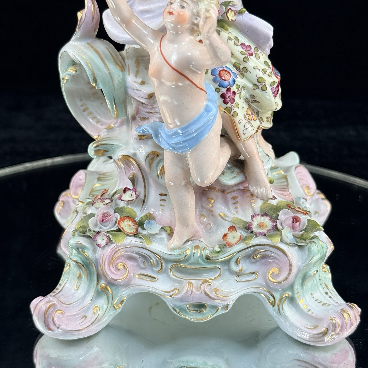 Antique Dresden Meissen Style Sitzendorf Porcelain Candelabra 19th Century Decor6