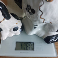 Thumbnail for Staffordshire Dog Figures Trio White Black , 7.5 in, 4.5 in Handpaint 9.5