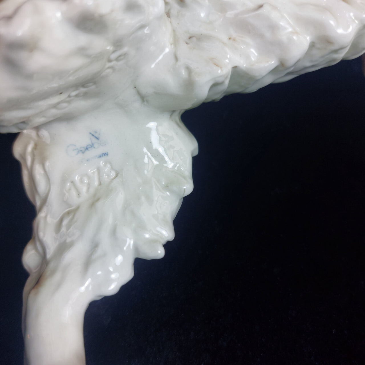 Goebel Spaniel Dog Figurine Porcelain Germany Brown White 9" Vintage Statue 197513