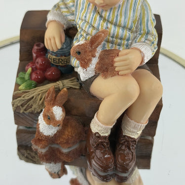 Leonardo Collection Apples and Rabbits Figurine by Christine Haworth Gift 5.25”1