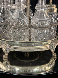 Thumbnail for Antique SilverPlated & Cut Glass Cruet Set SixBottle Castor with Stand Victoria9