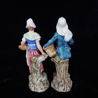 Thumbnail for Antique Figurine Couple Wittmann & Roth Wife & Fisherman Figurines Porcelain5