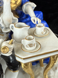 Thumbnail for German Antique Porcelain Figurine: Rococo Couple at Tea by Scheibe-Alsbach 18th18