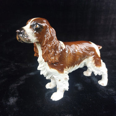 Goebel Spaniel Dog Figurine Porcelain Germany Brown White 9