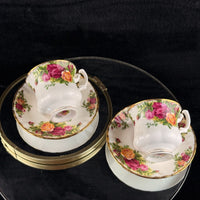 Thumbnail for Royal Albert Old Country Roses Cups & Saucers Set of 2 Bone China England 19629