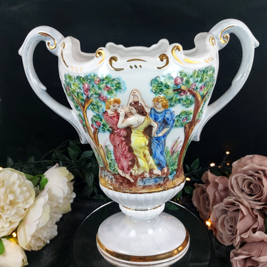 Capodimonte Style Vase with Classical Figures decor antique style roman greek0