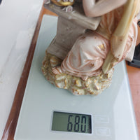 Thumbnail for Antique German Victorian Porcelain Flowerscandle hold Candelabra Lady Gold Gilt21