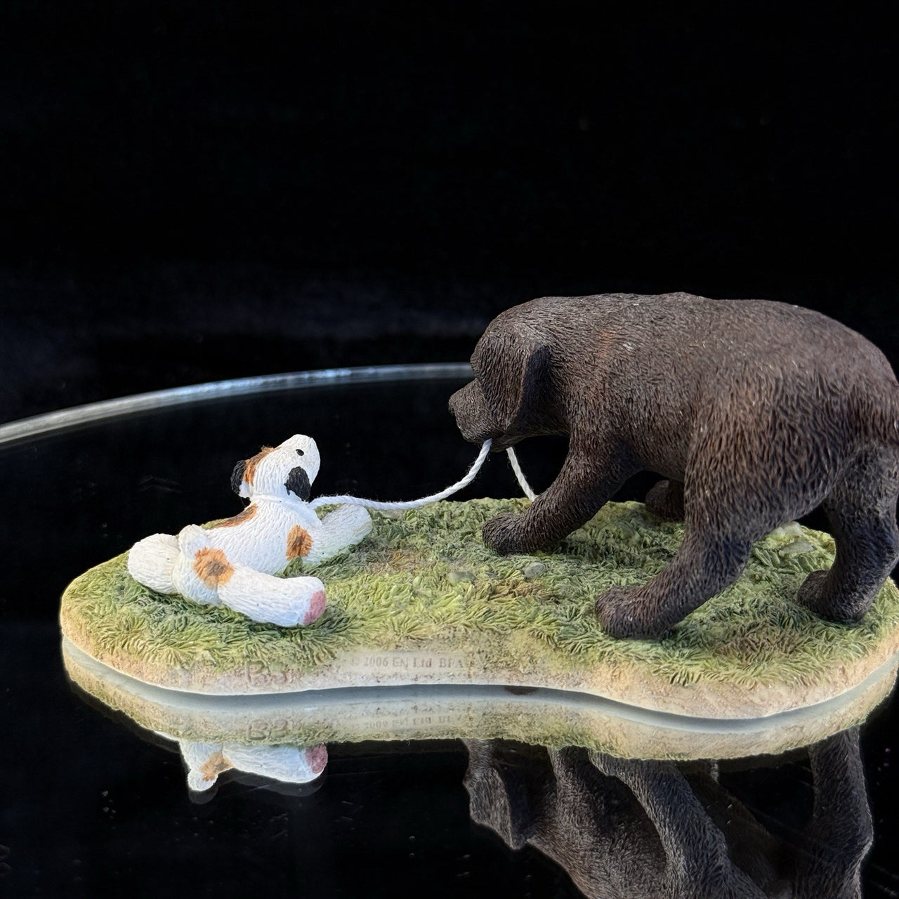 Border Arts Fine Studio "Puppy Trouble" Figurine Puppy On A String (Chocolate)5