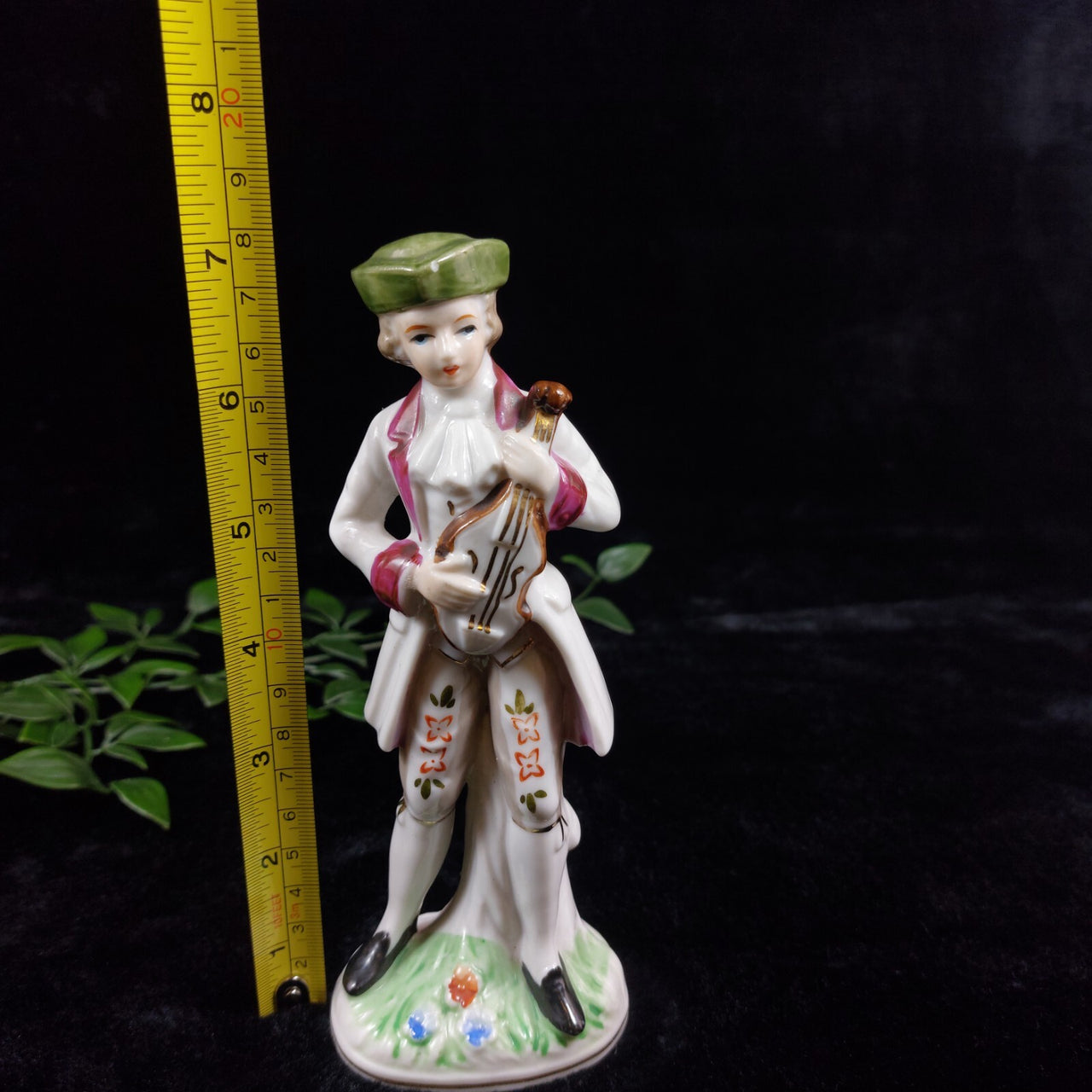 Rare 7" Porcelain Figurine – Japanese -Colonial Man with Violin White White Type1