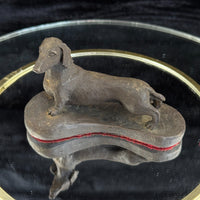 Thumbnail for Dachshund Dog Figurine gift Bronze Look Sculpture Felt Base 1989 Signed WL Small10