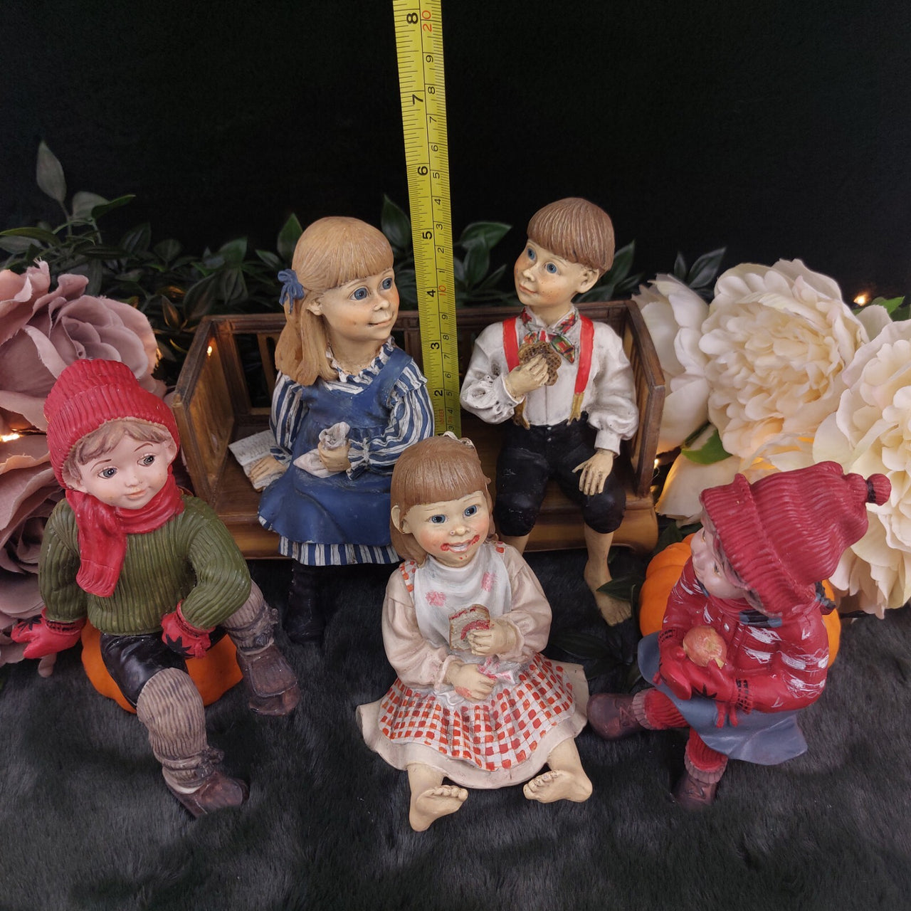 Candy Designs Rare Norway Children Figurines Set – Mixed Conditions, With Bench 19