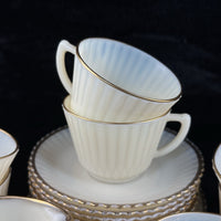 Thumbnail for Macbeth Evans American Sweetheart Monax Milk Glass Tea Set 6 Cups Saucers Creame2