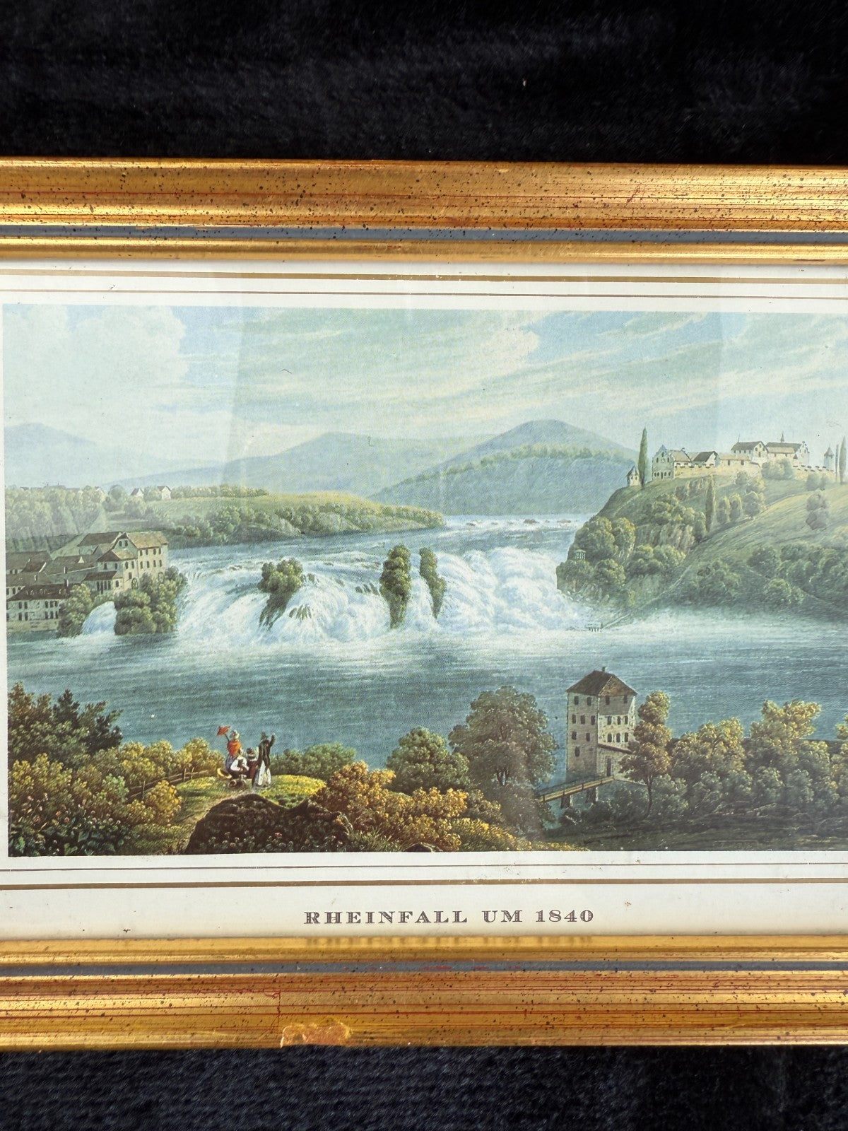Classic Landscape Art Set Charming Cottage and "Rheinfal um 1840 Set of 3 Large6