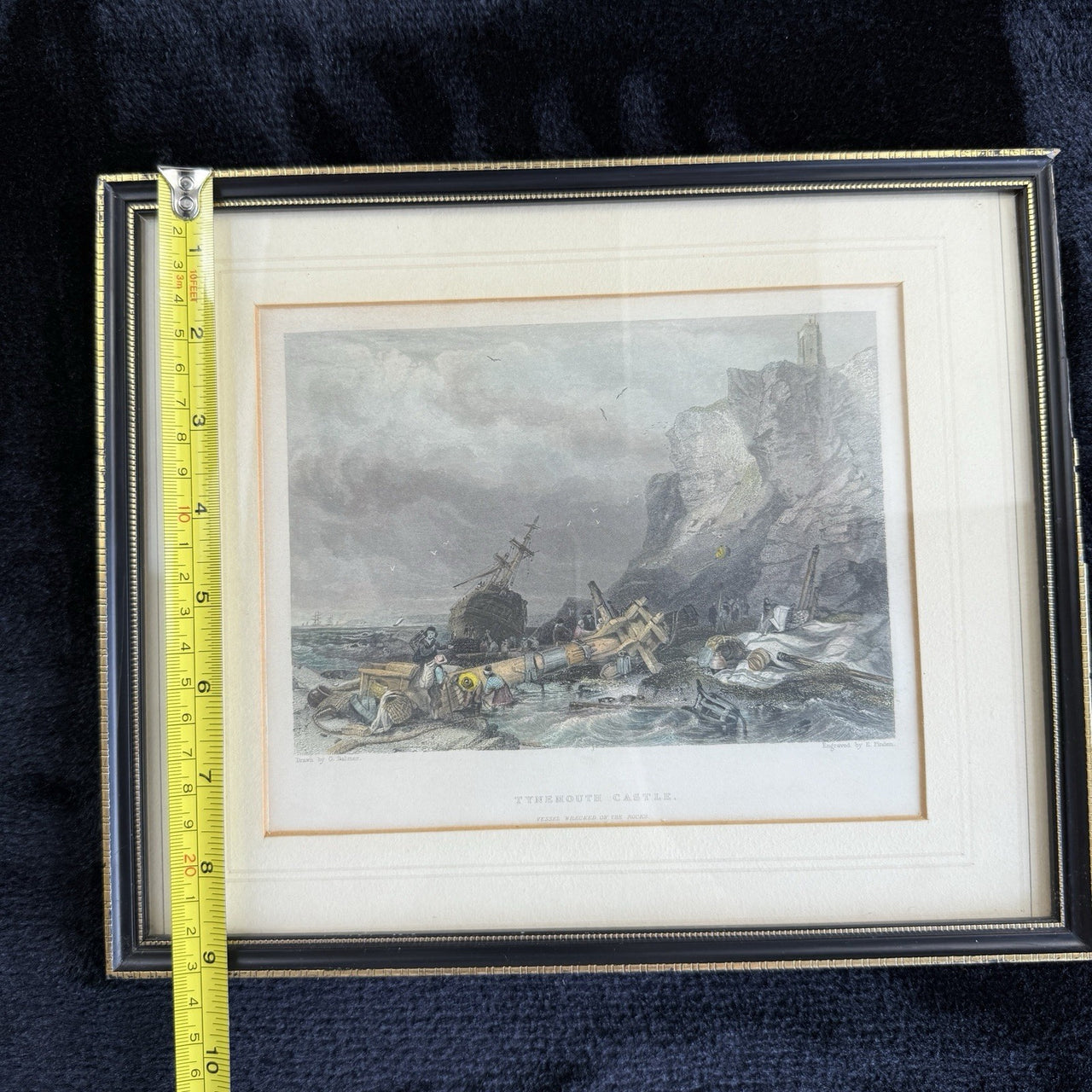 Antique Hand-Colored Lithographs Dunstanborough Castle & Tynemouth Pair Prints14