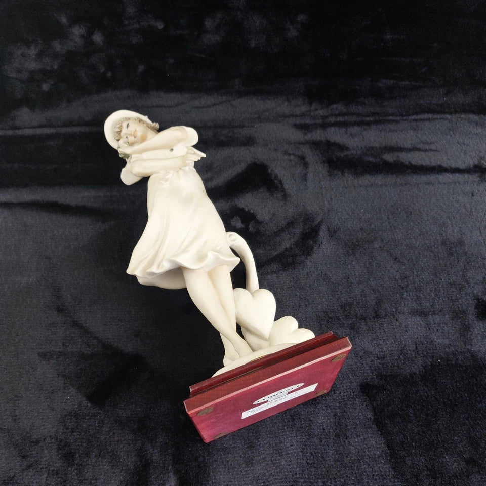 Romantic Giuseppe Armani Figurine – “In Love” Girl with Rose & Letter – Florence Art 0382-F, 16"