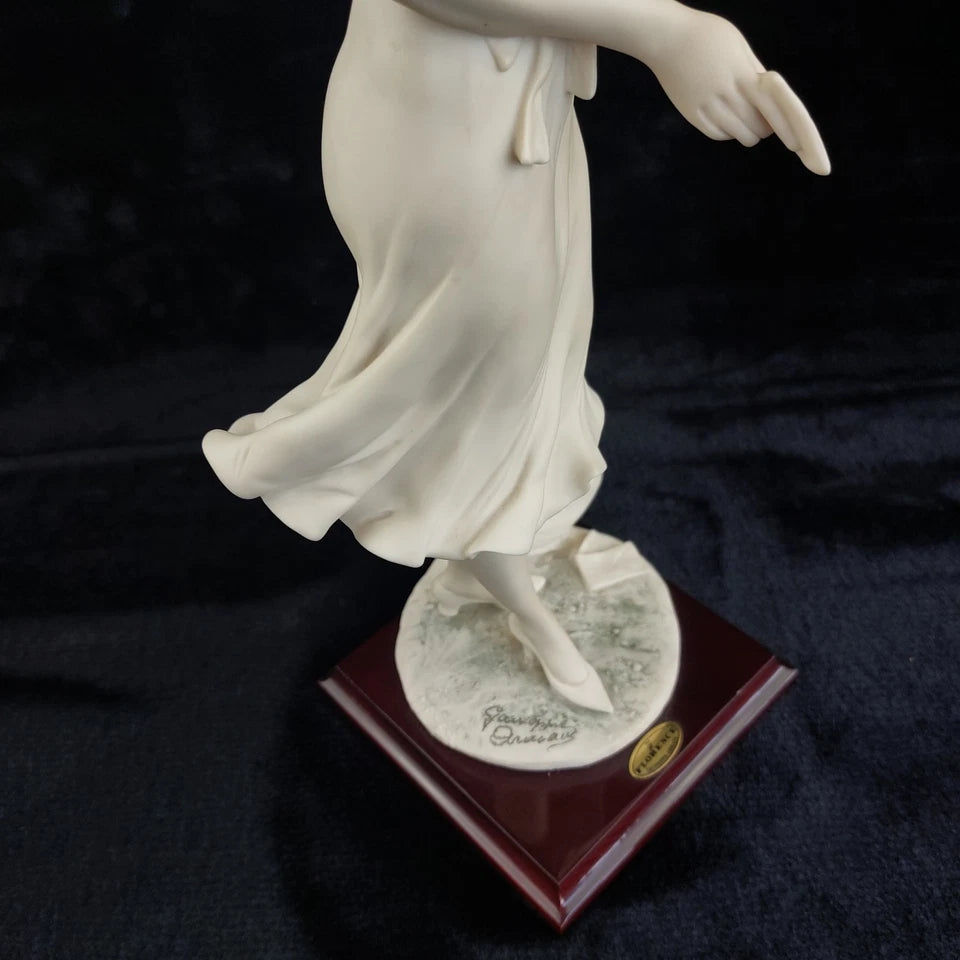 Romantic Giuseppe Armani Figurine – “In Love” Girl with Rose & Letter – Florence Art 0382-F, 16"
