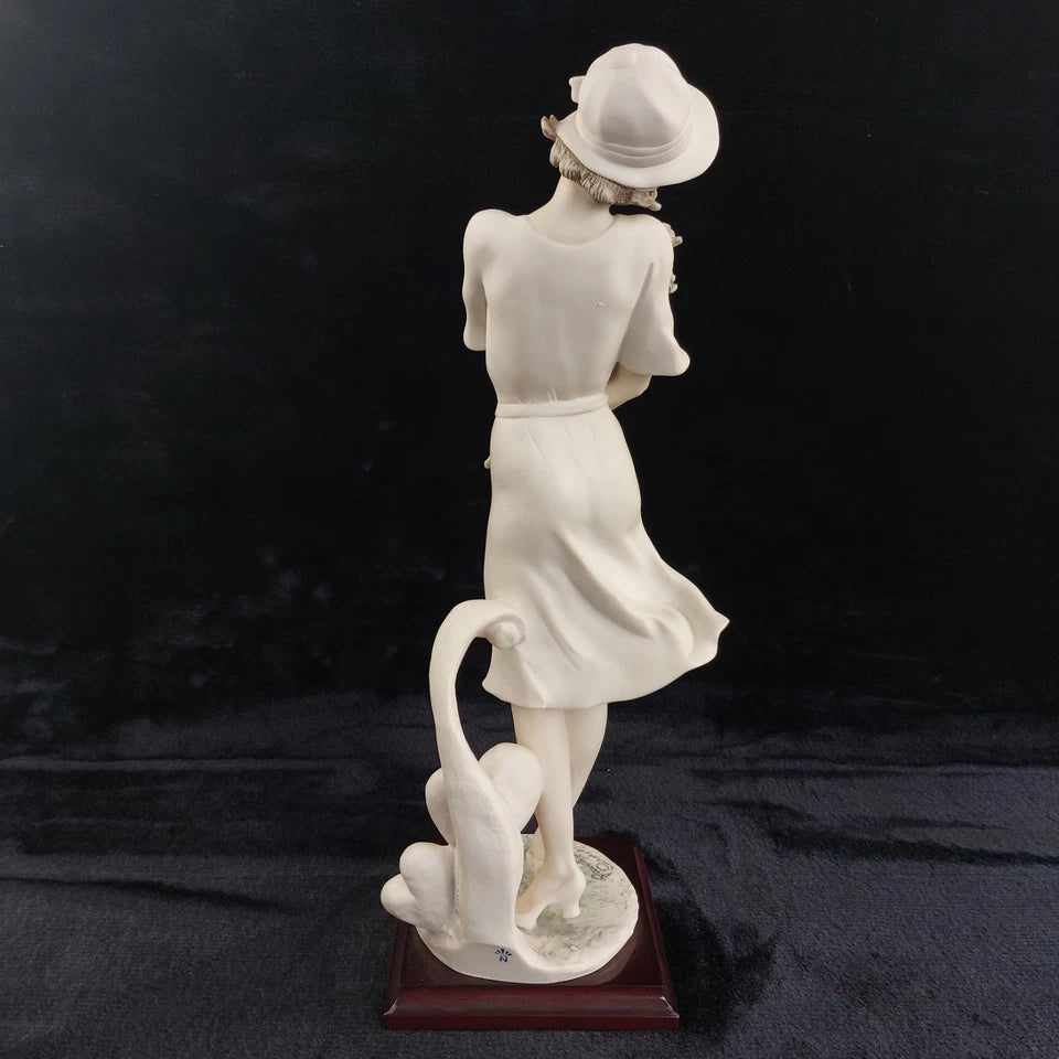 Romantic Giuseppe Armani Figurine – “In Love” Girl with Rose & Letter – Florence Art 0382-F, 16"