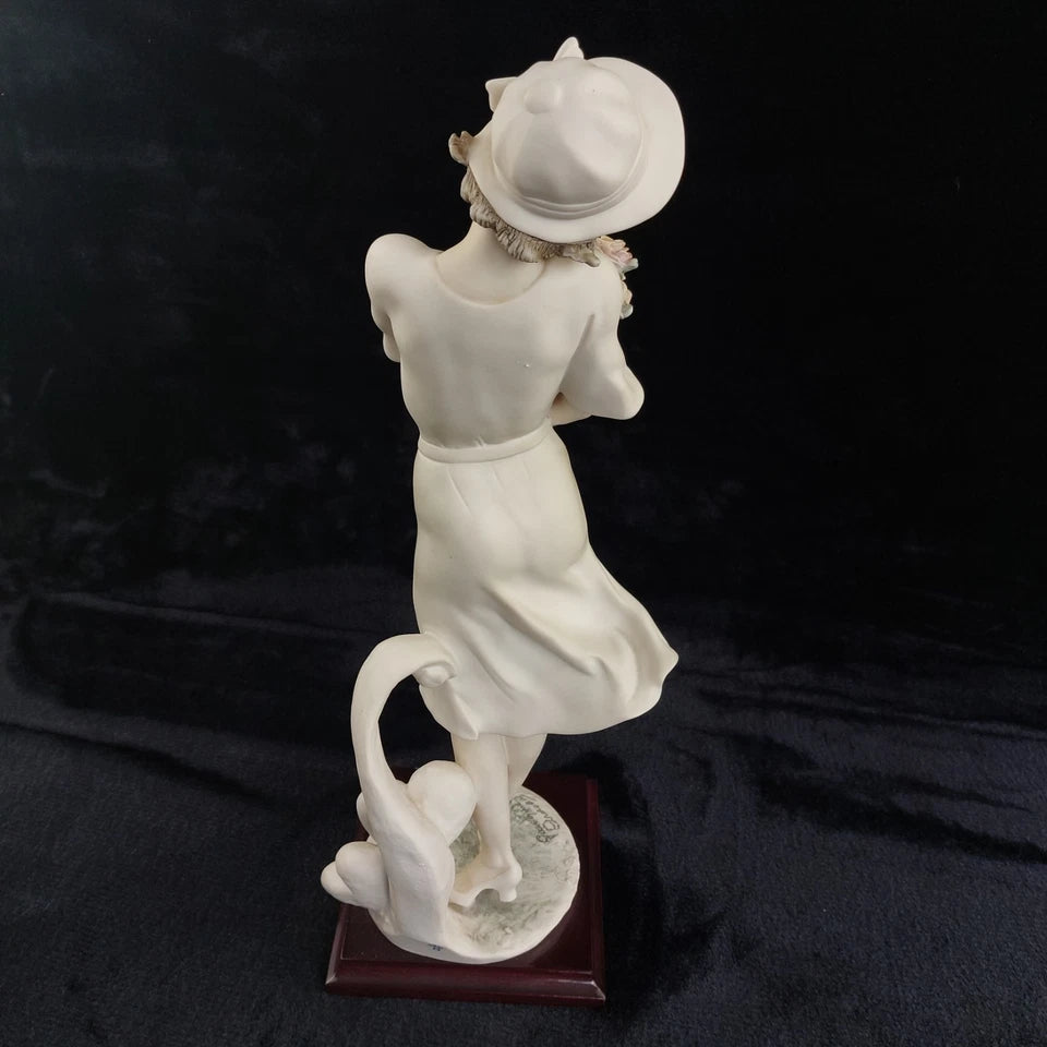 Romantic Giuseppe Armani Figurine – “In Love” Girl with Rose & Letter – Florence Art 0382-F, 16"