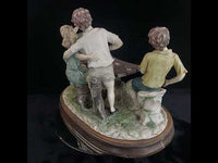 Very Large Capodimonte figure 'The Card Players'  Friends Slighlty Chipped group