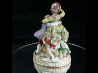 Antique 19th C Dresden Style Porcelain Figurine The Broken Bridge After Acier Ro