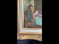 Old Masters Style print "The Cardinals Move" by F. M. Bennett Gold Framed