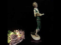 Large Florence Armani Reading Lady Figurine LE 5000 Art Deco Green Gown luxury gift for sophisticated women!