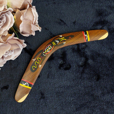 Aboriginal Wooden Boomerang  Australian  Hand Painted boho decor0