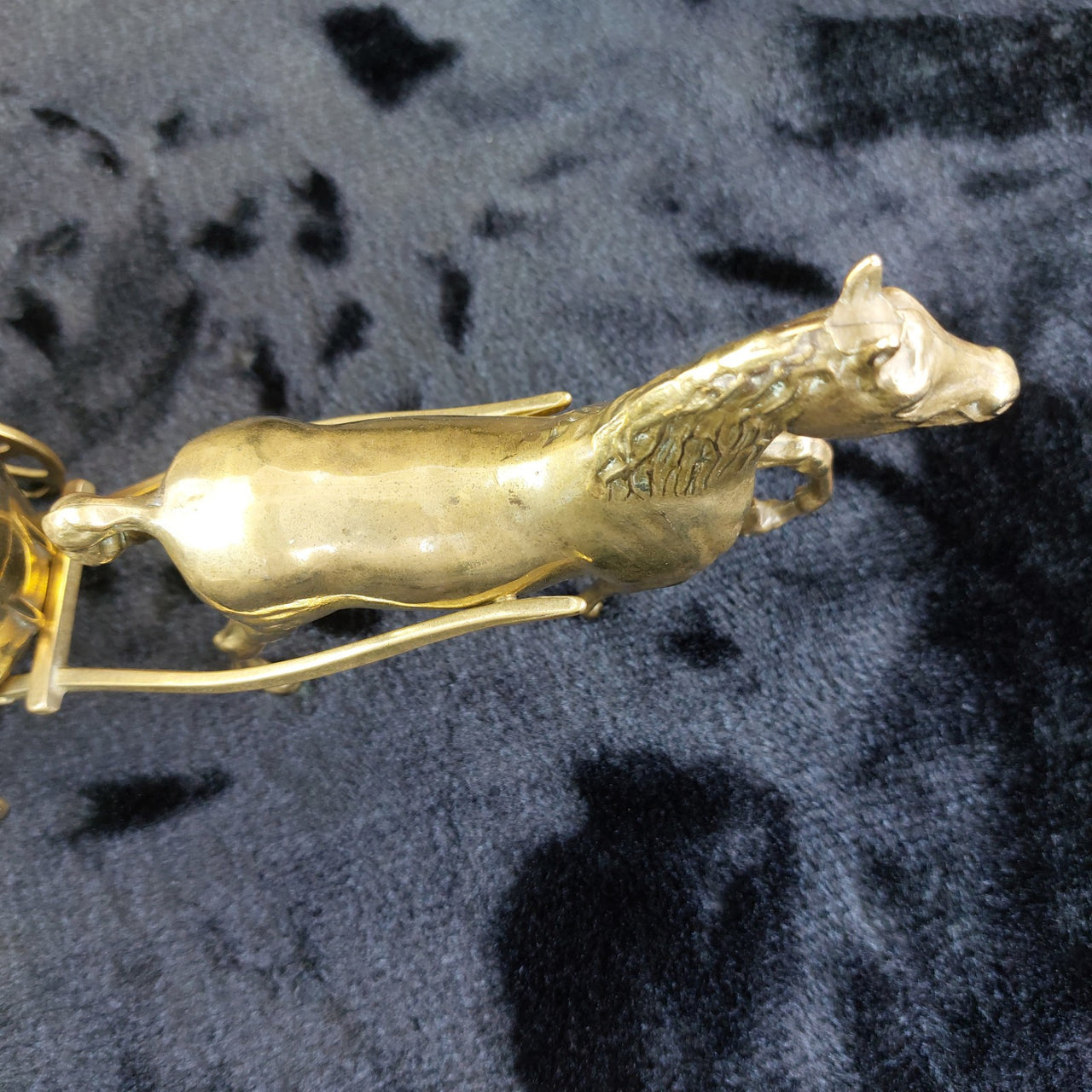 Brass Horse & Half Barrel 11" Carriage Cart Model Ornament vintage  5.5"  8