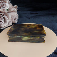 Thumbnail for Antique Style Faux Tortoiseshell Trinket tobacco Snuff Box Rectangle Hinged11