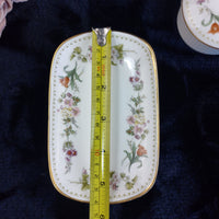 Thumbnail for Wedgwood Bone China Pin Dish & Trinket Box Set England - Floral Gold Vintage Rim3