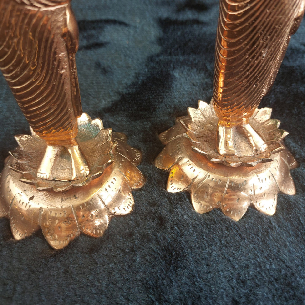 Very Rare Copper Buddha Statues Pair  , Possibly Antique, Good, xmas, 19cm gift7