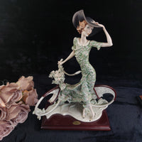 Thumbnail for Giuseppe Armani Florence “Bicycle  Spring” Rare lady Figurine 0539C Porcelain.0