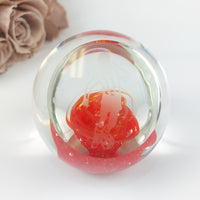 Thumbnail for Murano Style Glass Paperweight Vintage -Footballer Etched Swirl Art Italy 2