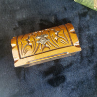Thumbnail for French Vintage Wooden Jewelry Box –Small Chest with Red Velvet Lini Hand-Carved6