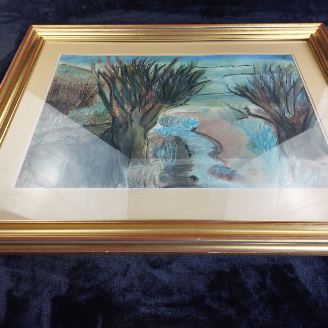 Wendy Original Draycott Pastel Artwork – Framed River Landscape Painting Canvas2