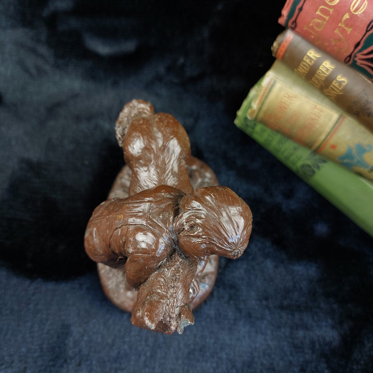 Vintage Bronze-Style Figurine – Girl Hugging a Horse – see the ear resin China7