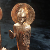 Thumbnail for Very Rare Copper Buddha Statues Pair  , Possibly Antique, Good, xmas, 19cm gift11