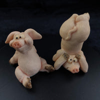 Thumbnail for 1997 Piggin’ Headaches Handmade Pig Figurines – Comical Set of 2,  Resin Pigs 3