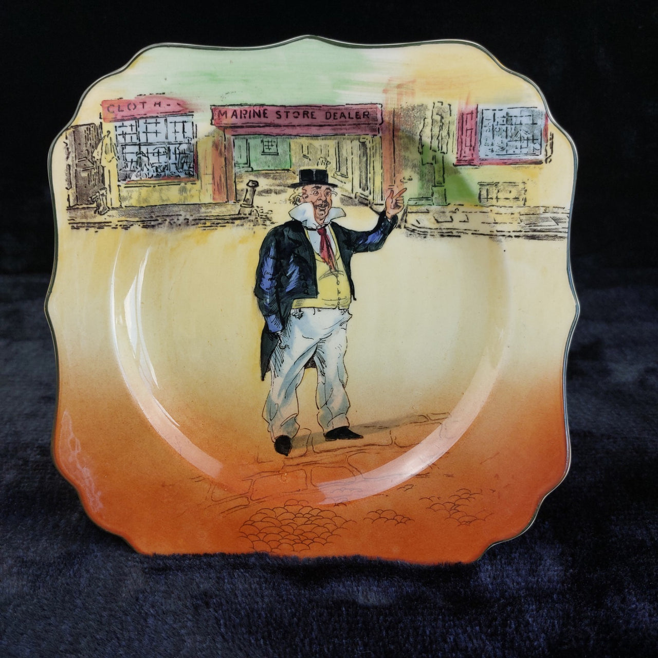 Royal C.Dickens Doulton Dickensware Cap'n Cuttle Hand Painted England Plate8