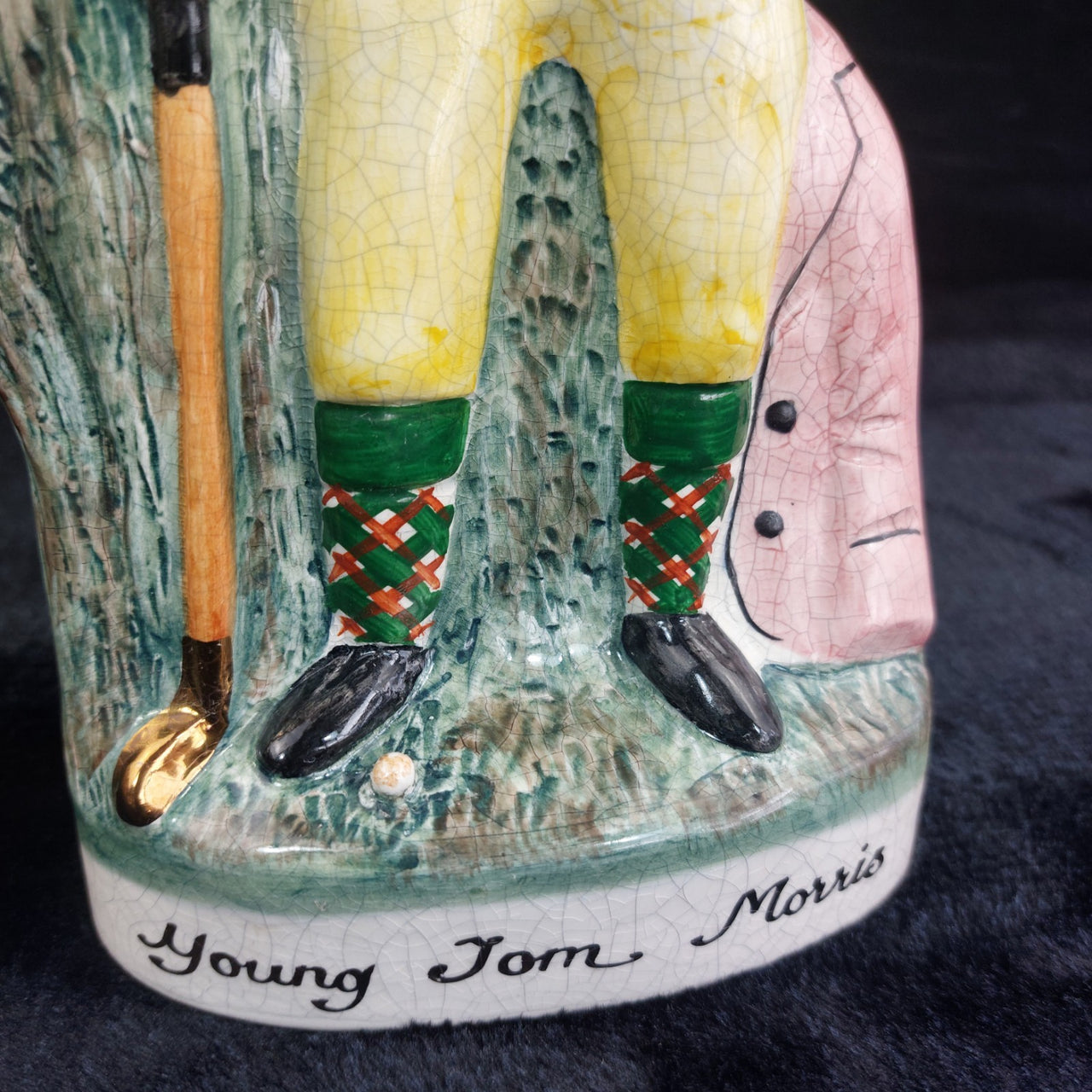 Staffordshire Old Tom Morris Young Tom Figurines Golf Hand Paint decor Pottery12