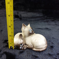 Thumbnail for Beswick Siamese Cat Pair Figurine Vintage Good England Ceramic 3.5x5