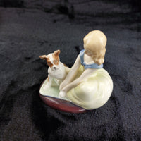 Thumbnail for Royal Doulton Golden Days HN2274 Girl Dog Figurine China Bone Good 1963 Vintage10