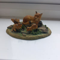 Thumbnail for Border Arts Fine Fox Family Figurine Chiltern Collection Nature WWF Scene Resin13