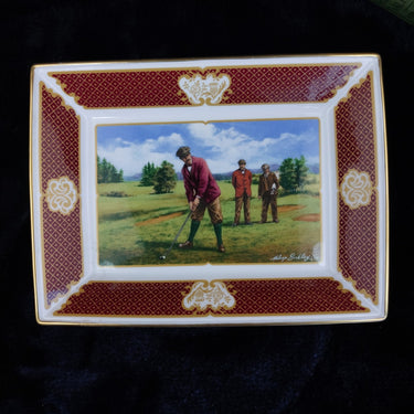 Royal Worcester Golfing  Golf Scene Melvyn Buckley – Collection Plate 1